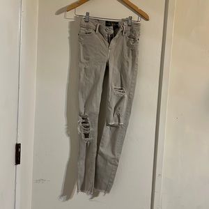 Grey Ripped Skinny Jeans